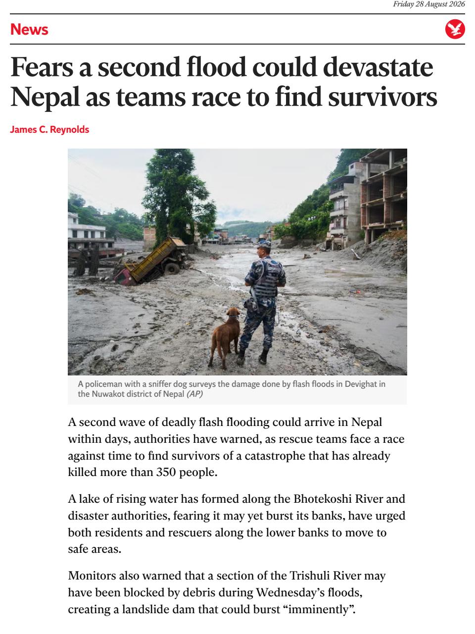 The Independent Daily Edition Newspaper Preview Pages
