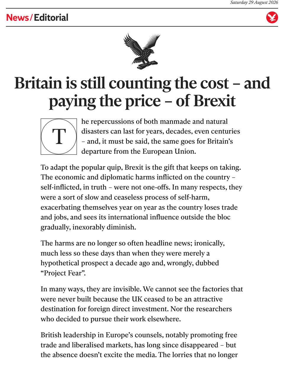 The Independent Daily Edition Newspaper Preview Pages
