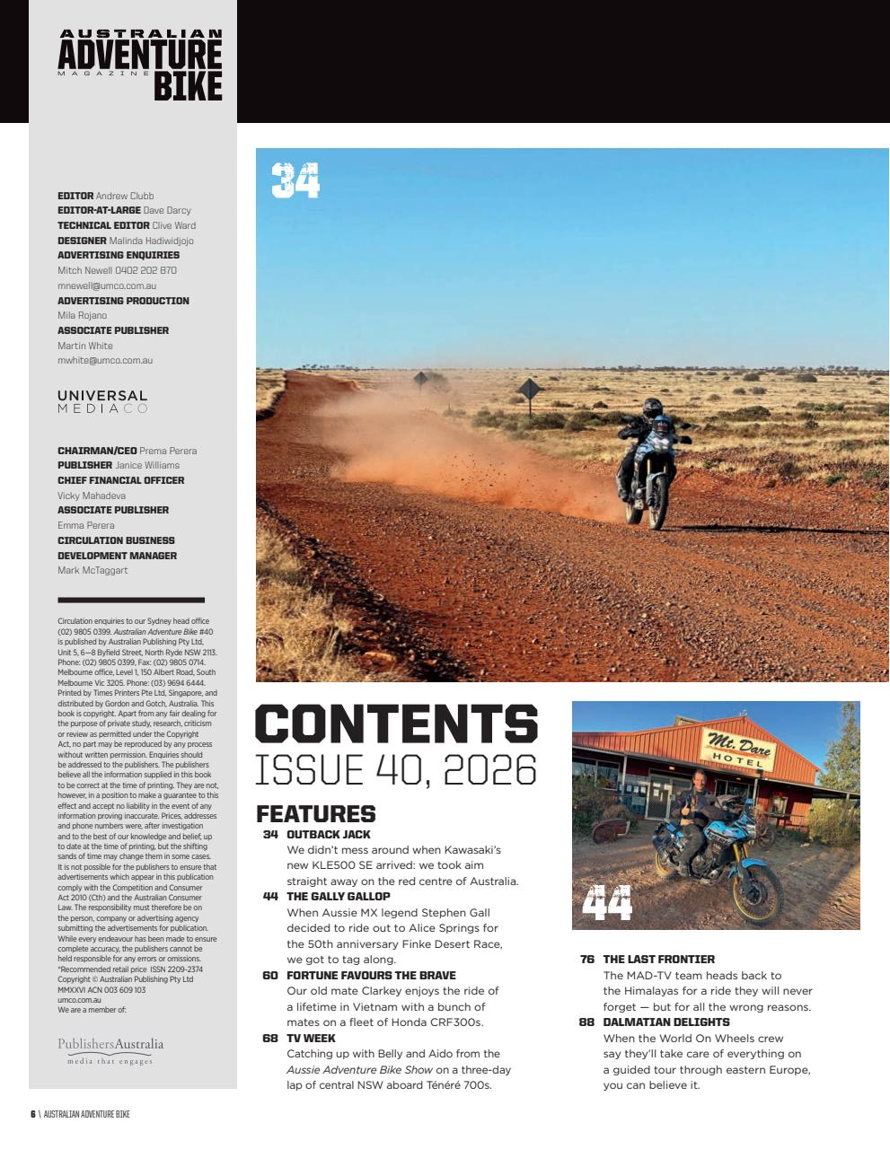 Australian Adventure Bike Preview Pages