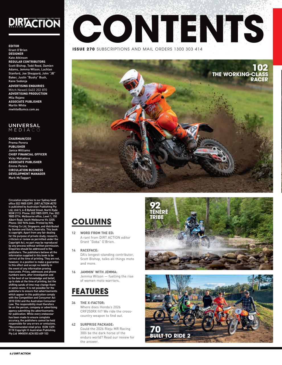 Dirt Action Preview Pages