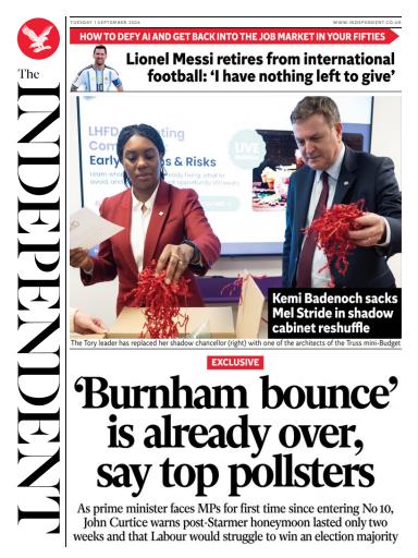 The Independent Daily Edition Newspaper issue 