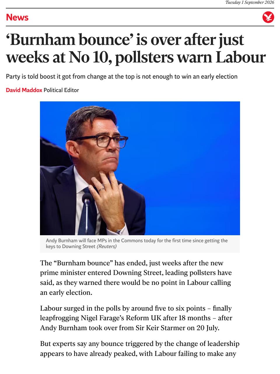 The Independent Daily Edition Newspaper Preview Pages