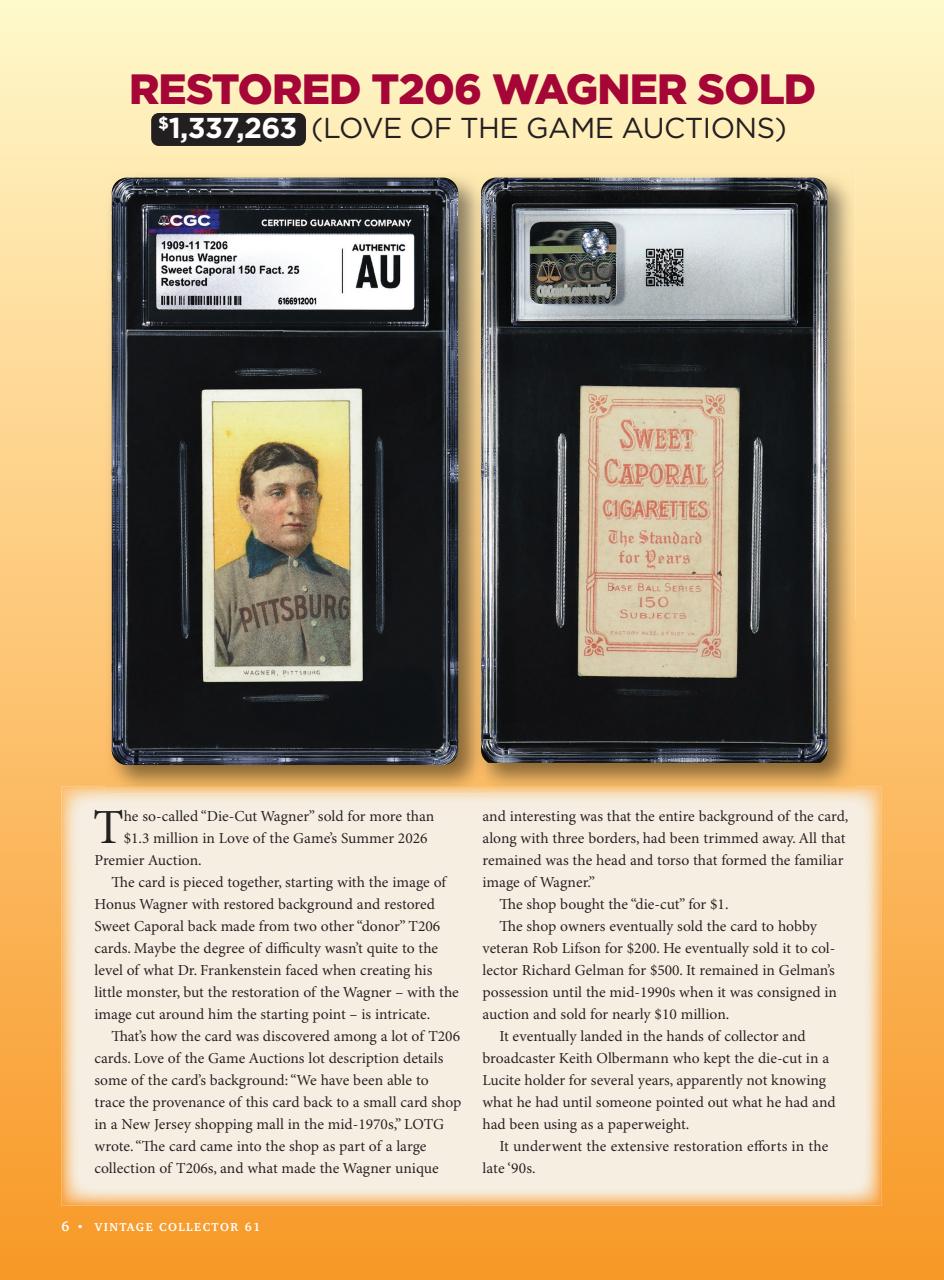 Beckett Vintage Collector Magazine Preview Pages