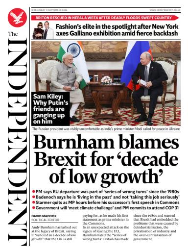The Independent Daily Edition Newspaper issue 