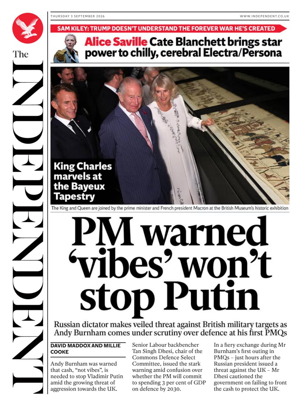 The Independent Daily Edition Newspaper Preview Pages