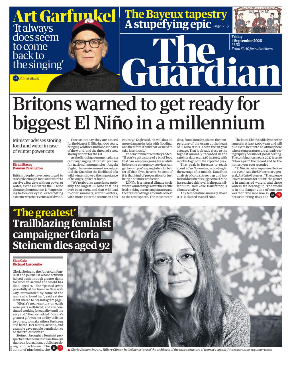 The Guardian Newspaper Preview Pages