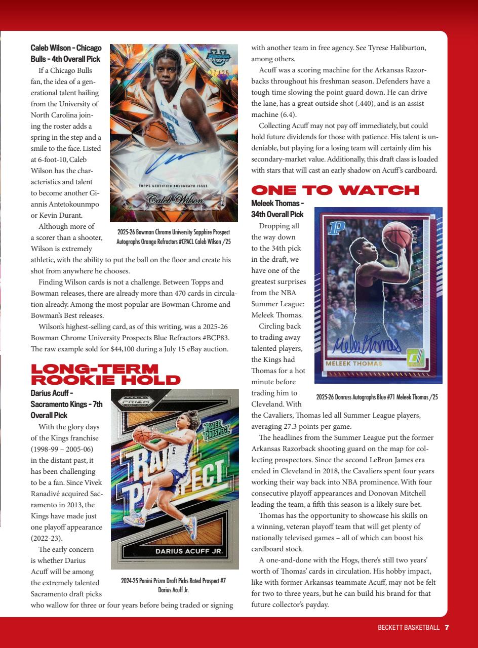 Beckett Basketball Magazine Preview Pages