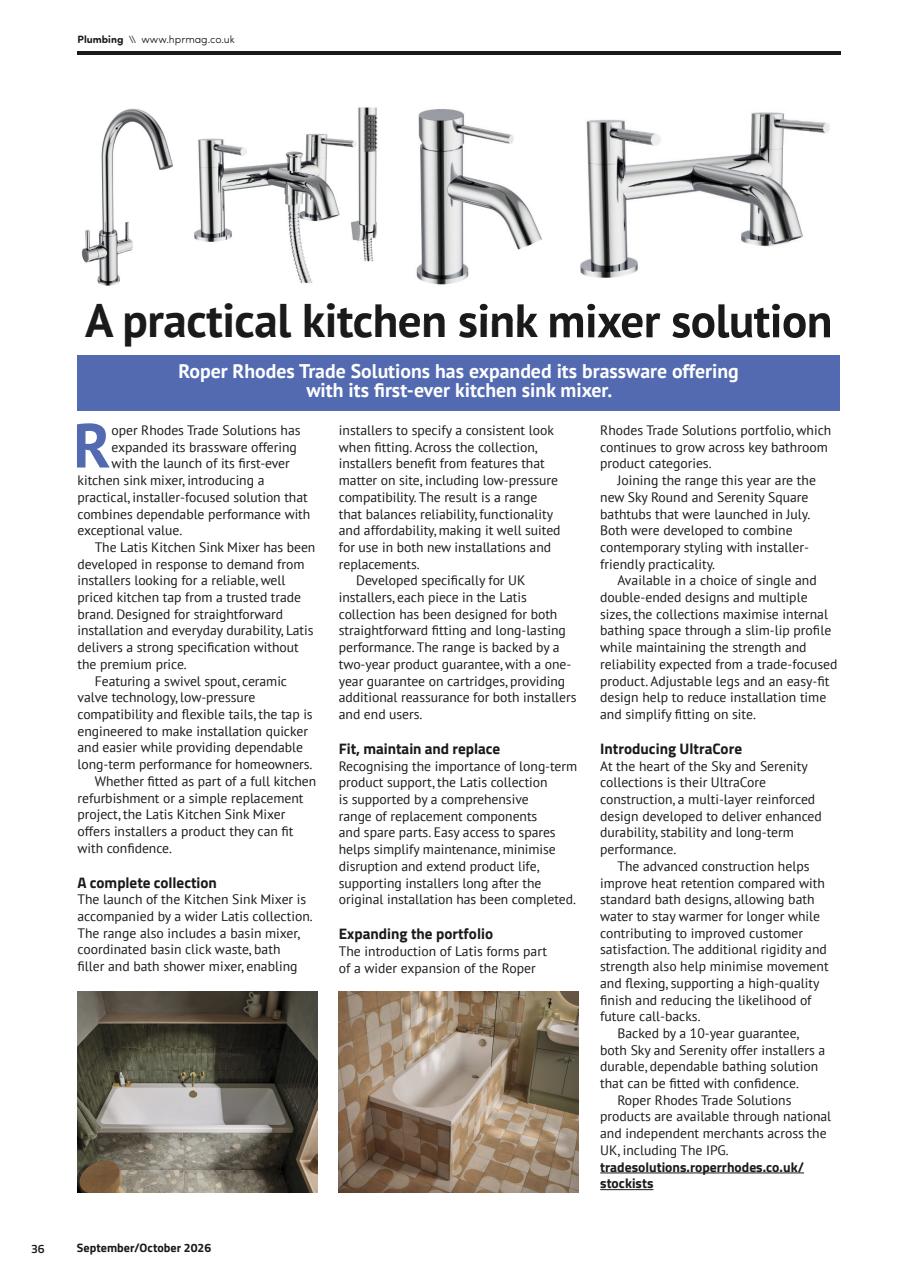 Heating, Plumbing & Renewables Preview Pages