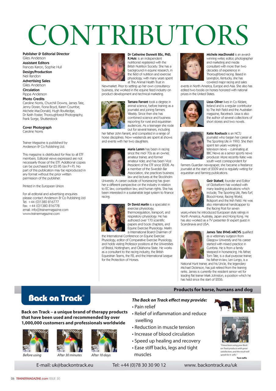 European Trainer Magazine - horse racing Preview Pages