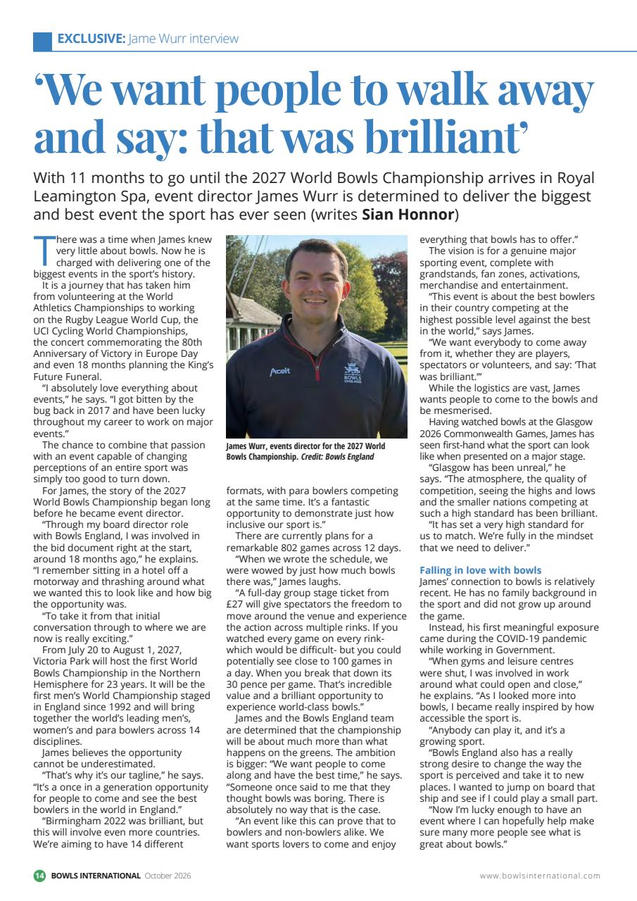 Bowls International Preview Pages