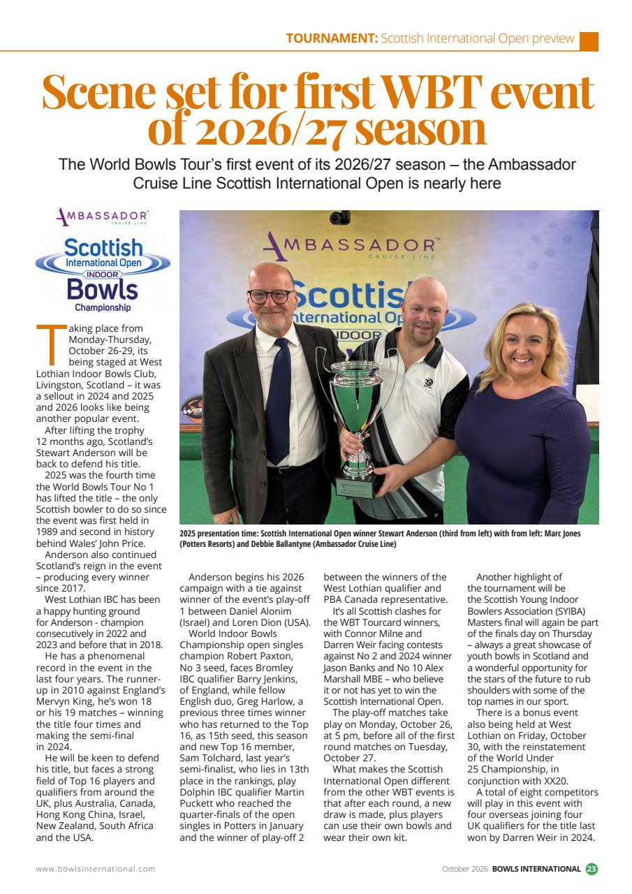 Bowls International Preview Pages