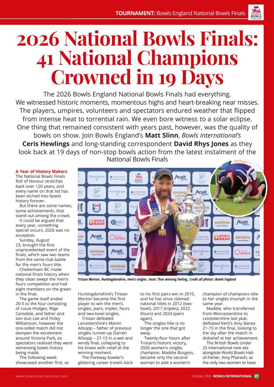 Bowls International Preview Pages