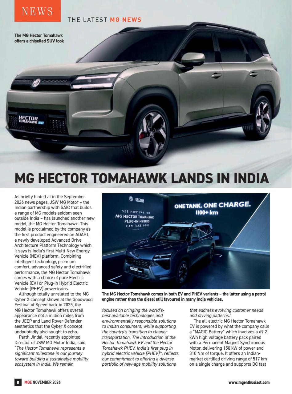 MG Enthusiast Preview Pages