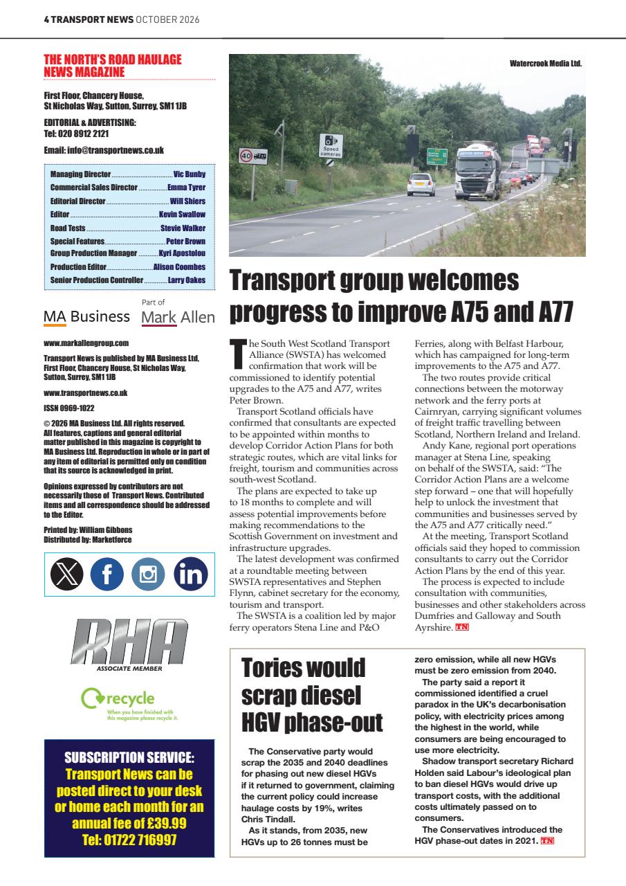 Transport News Preview Pages