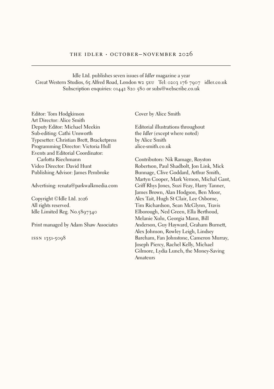 The Idler Magazine Preview Pages