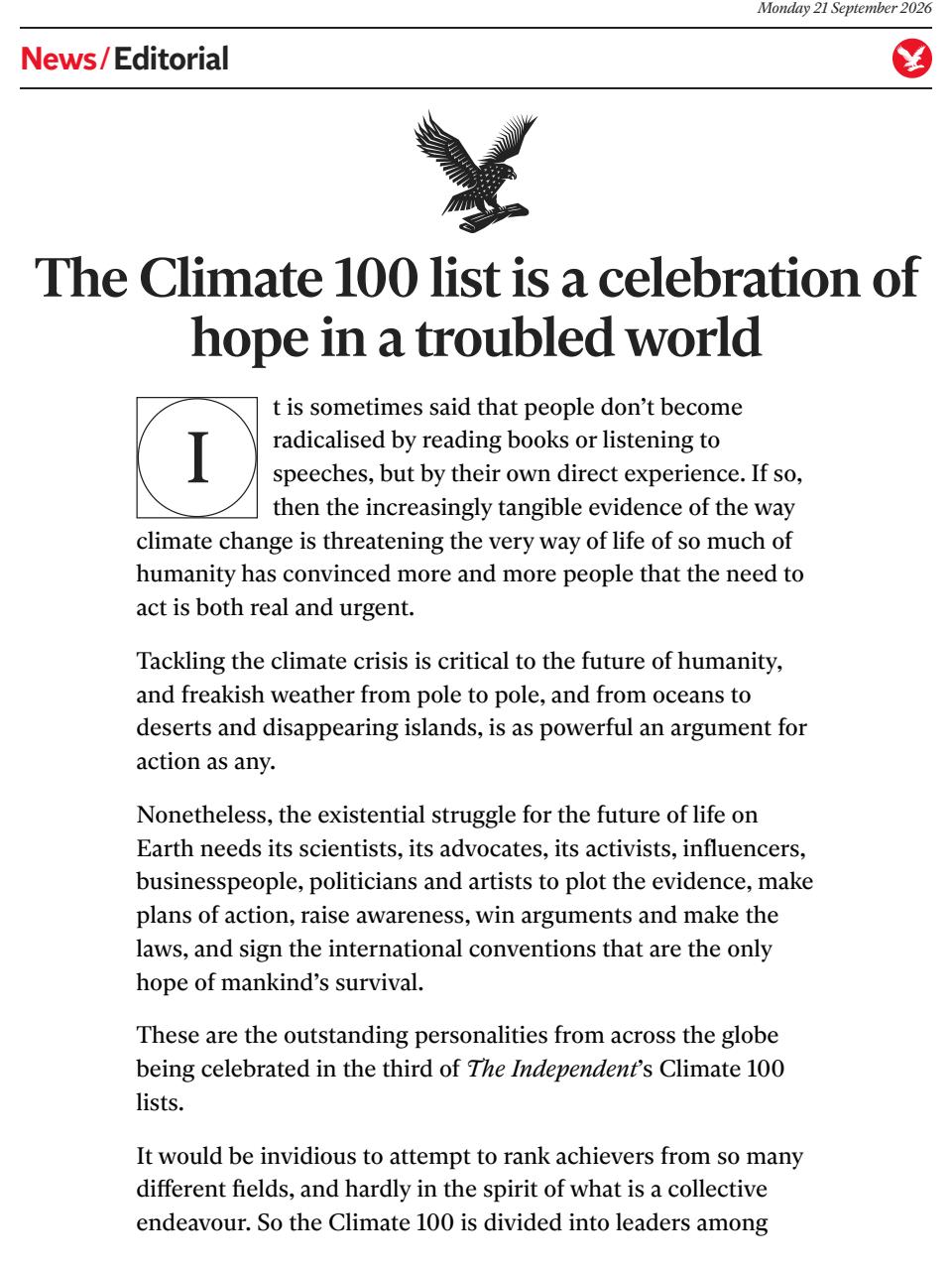 The Independent Daily Edition Newspaper Preview Pages