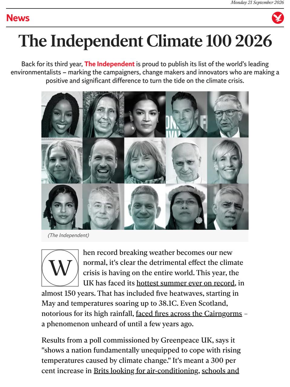 The Independent Daily Edition Newspaper Preview Pages