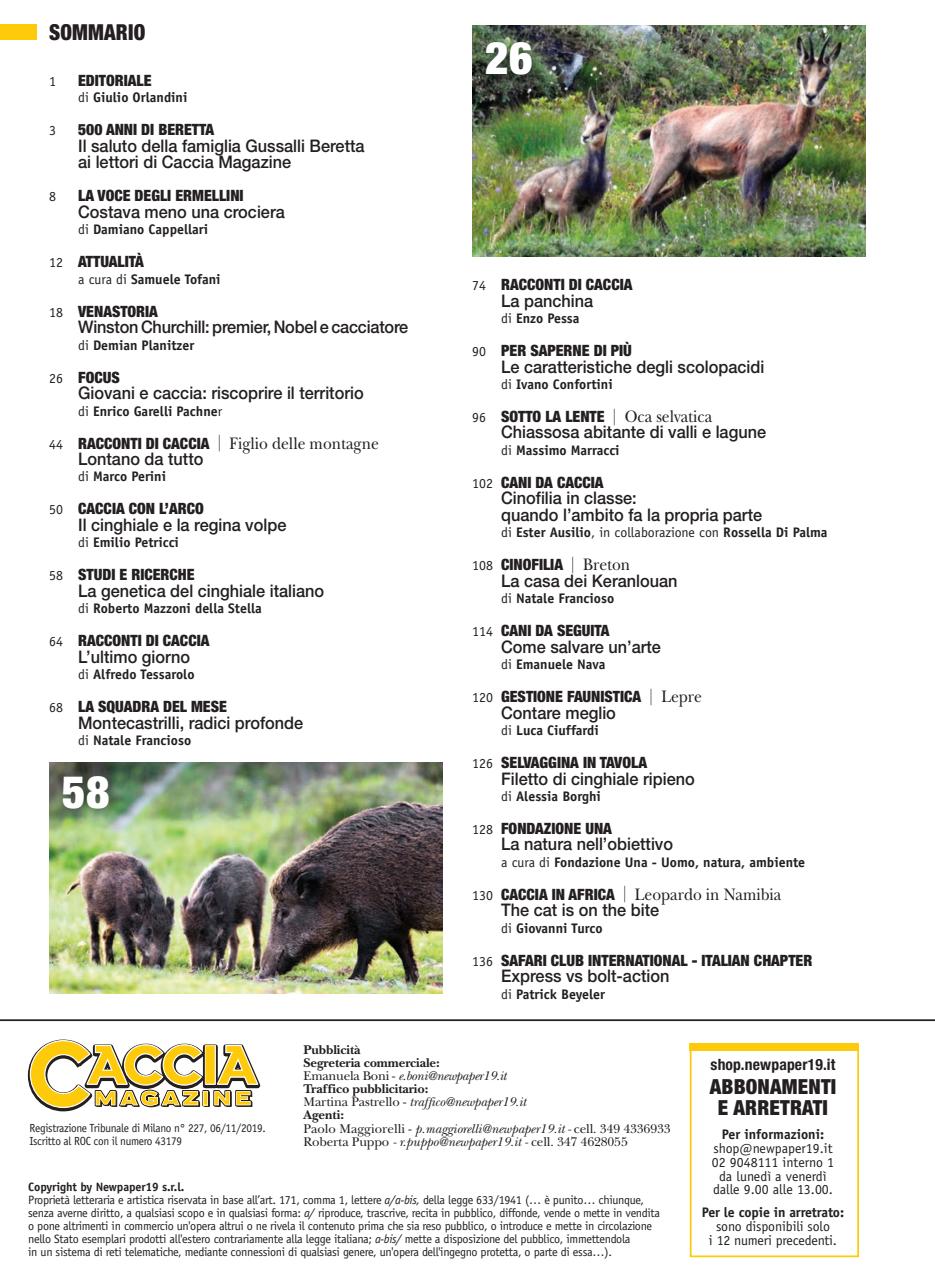 Caccia Magazine Preview Pages