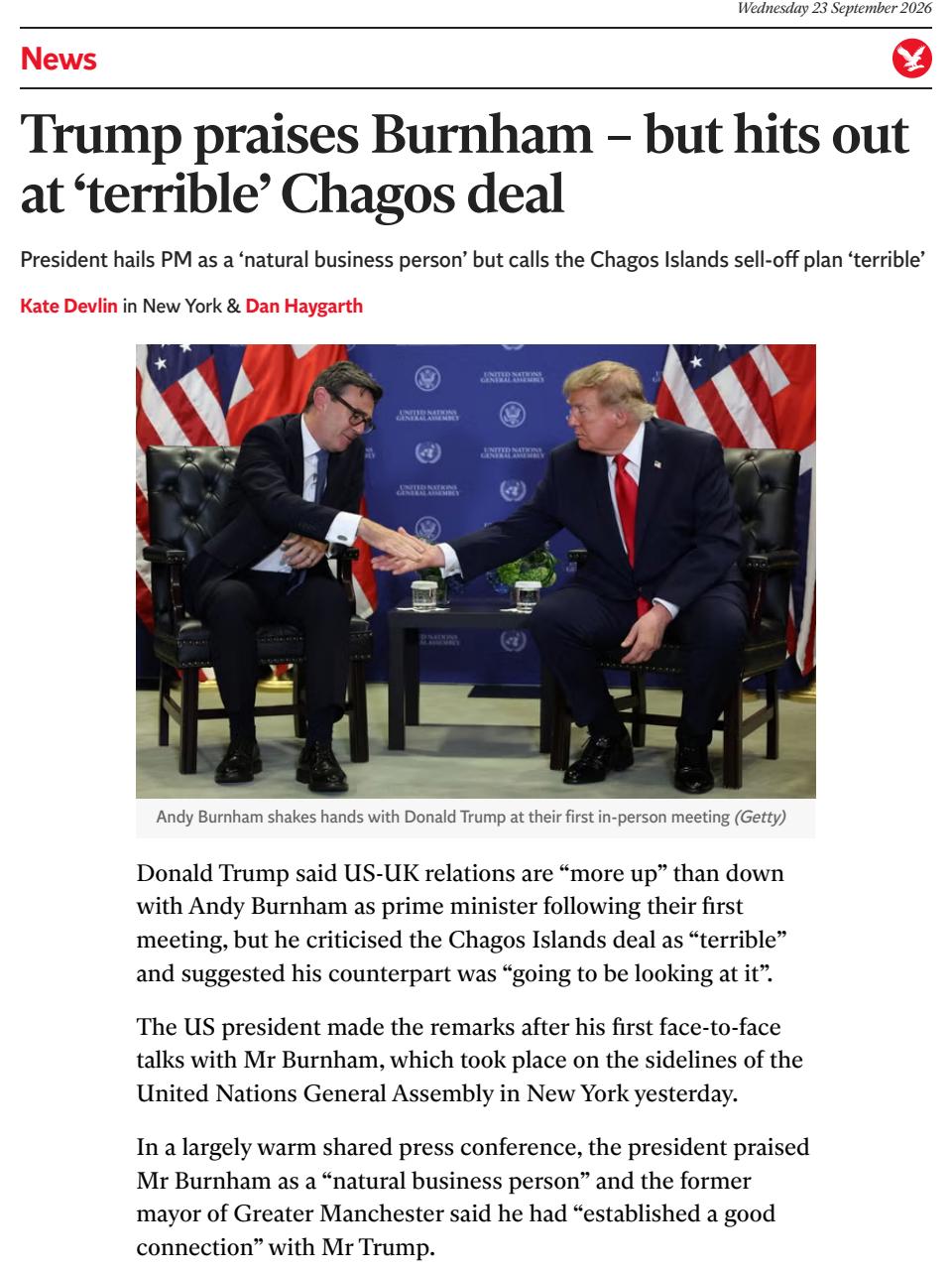 The Independent Daily Edition Newspaper Preview Pages