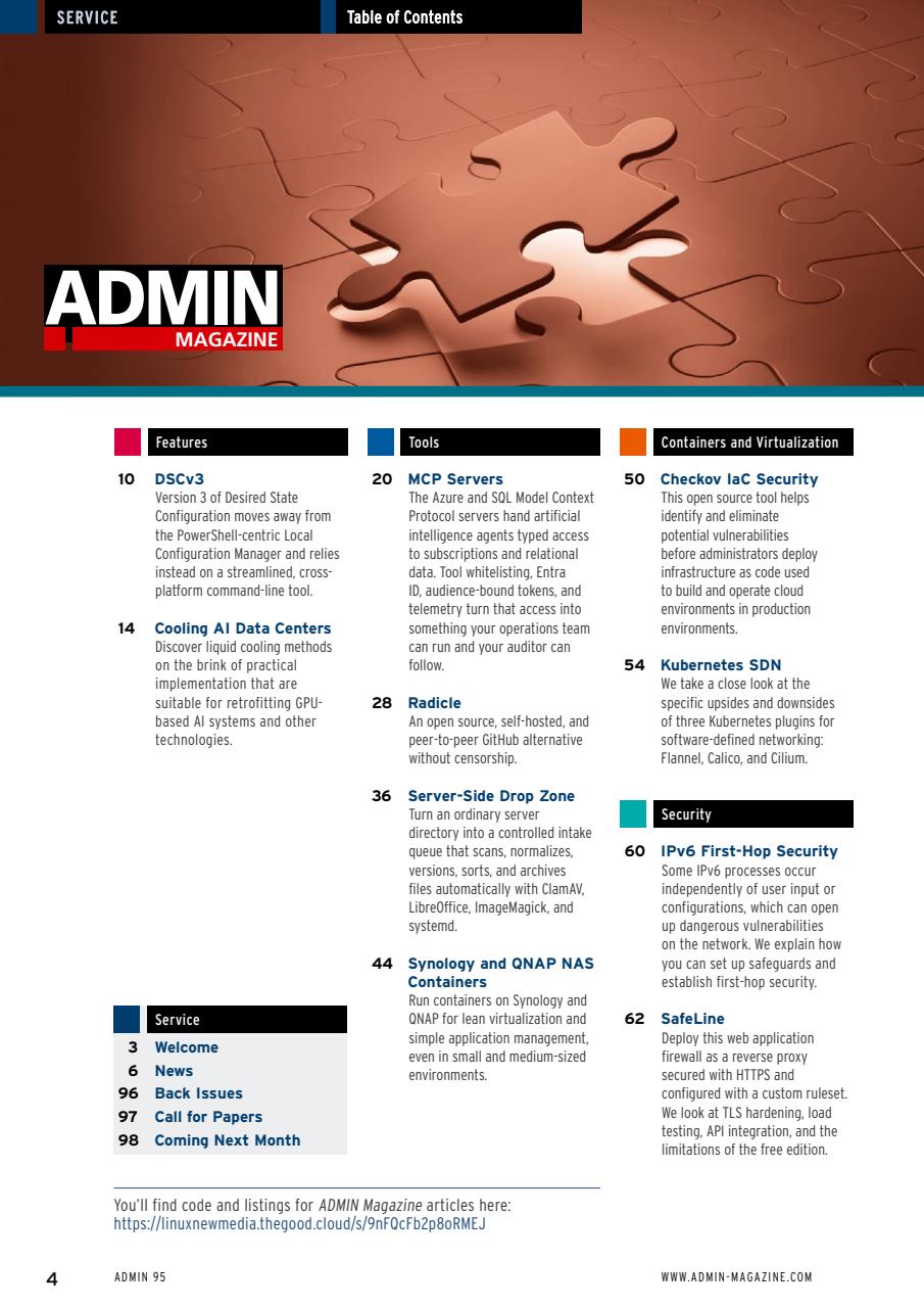ADMIN Magazine Preview Pages
