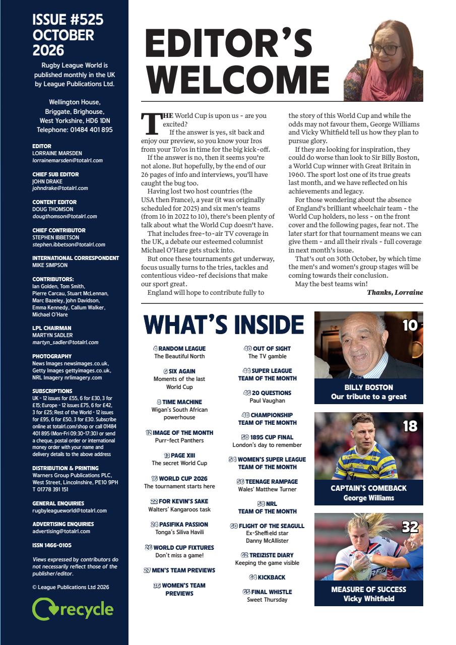 Rugby League World Preview Pages