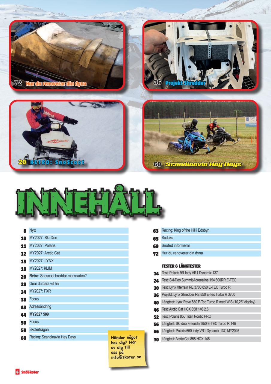 Tidningen Snöskoter Preview Pages