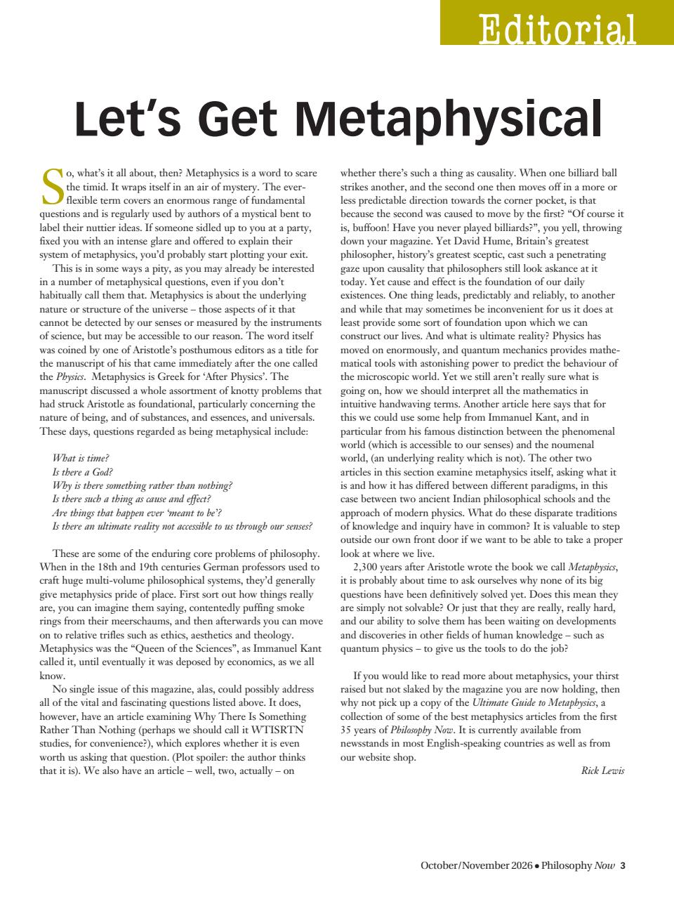 Philosophy Now Preview Pages
