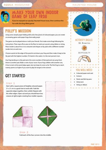 Aquila issue Make your own game of leap frog 