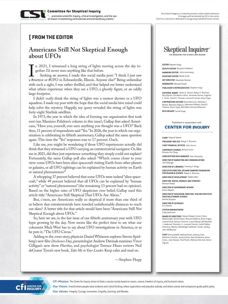 Skeptical Inquirer Preview Pages