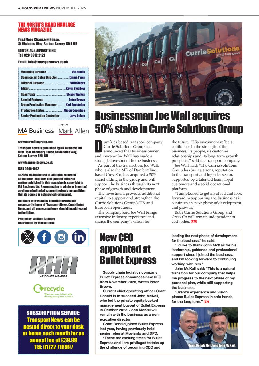 Transport News Preview Pages