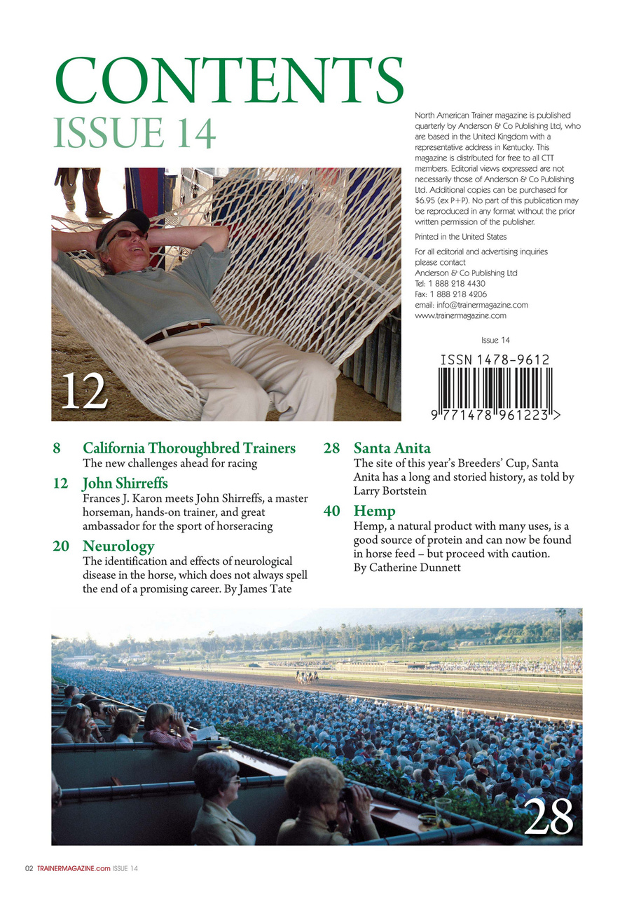 North American Trainer Magazine - horse racing Preview Pages