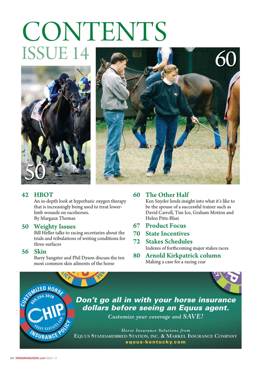 North American Trainer Magazine - horse racing Preview Pages
