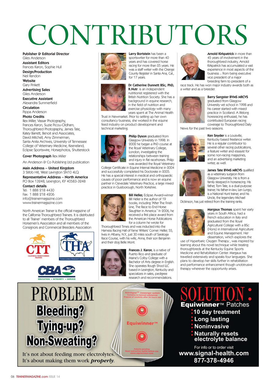 North American Trainer Magazine - horse racing Preview Pages