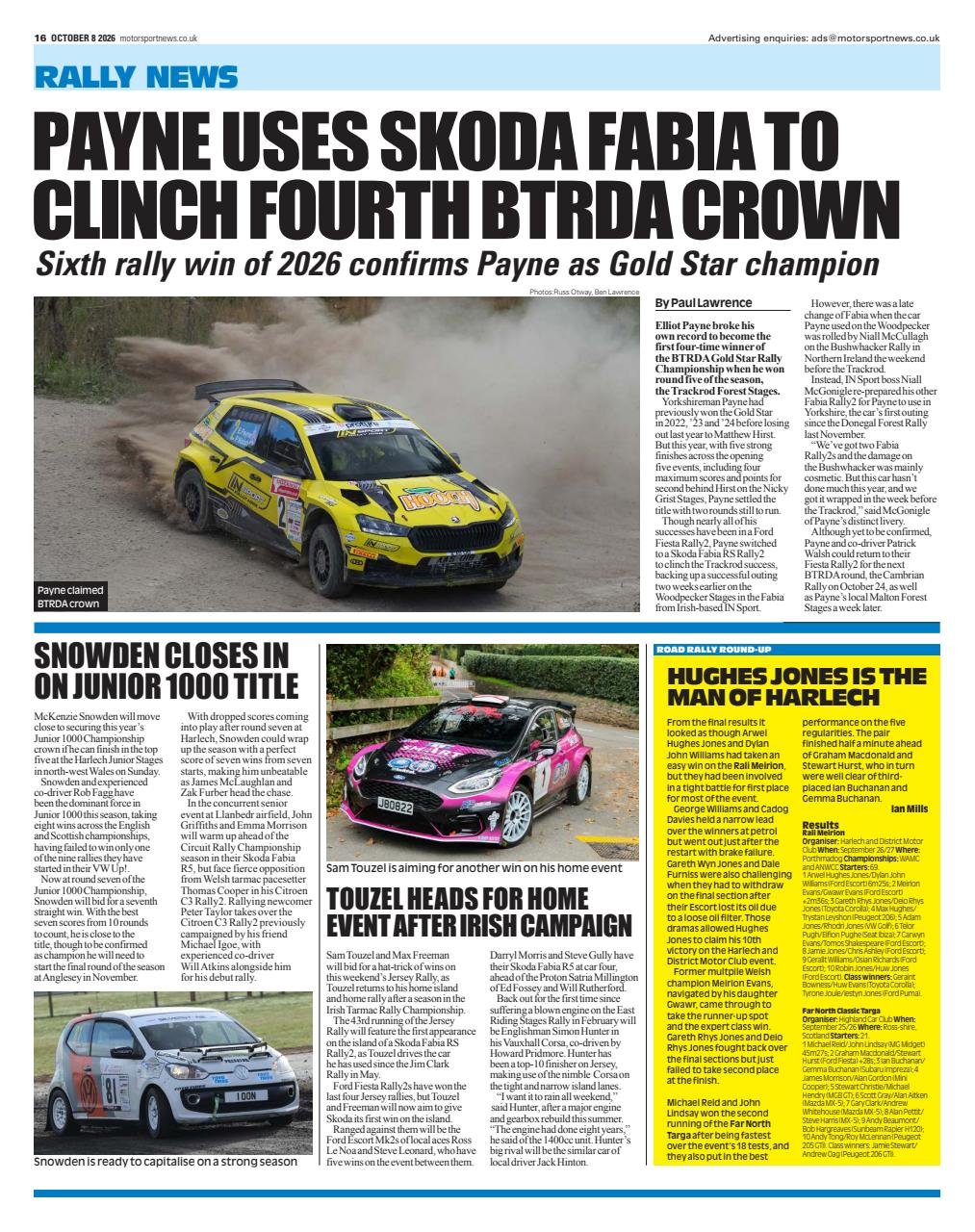 Motorsport News Preview Pages