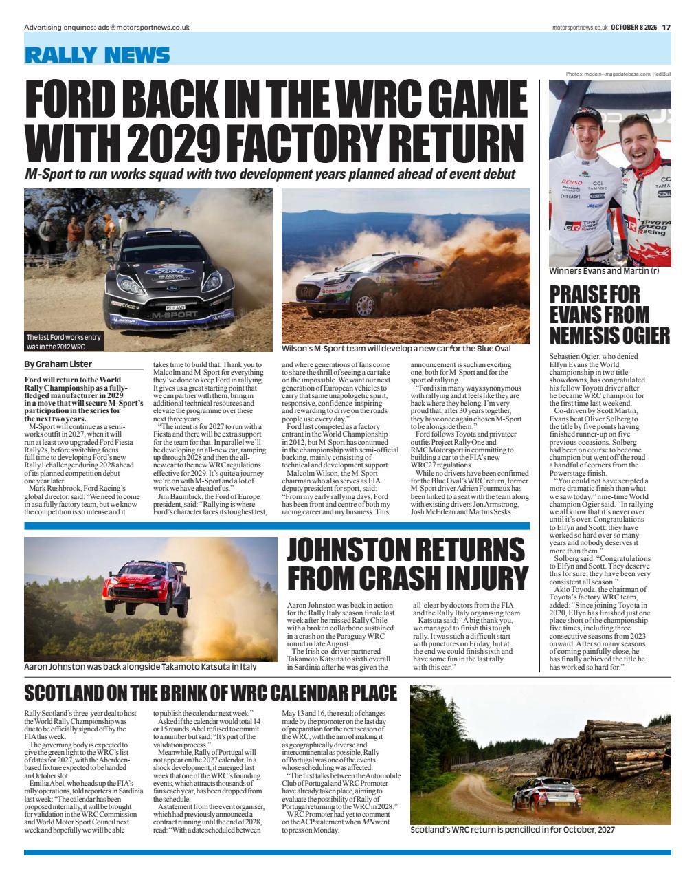 Motorsport News Preview Pages