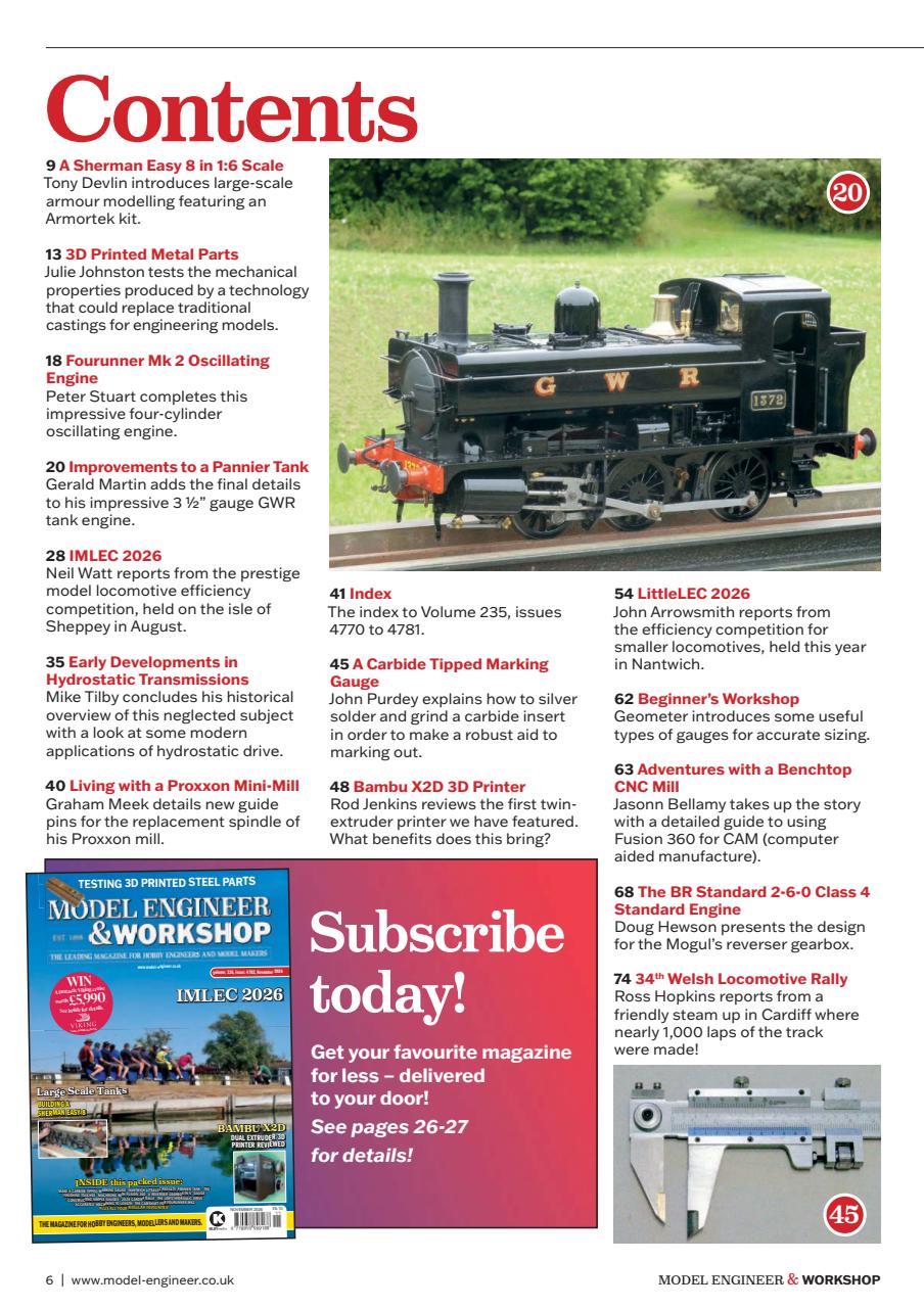 Model Engineer & Workshop Magazine Preview Pages