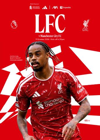 Liverpool FC Programmes issue vs Manchester City 26-27