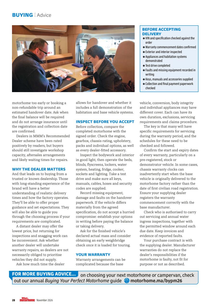 What Motorhome magazine Preview Pages