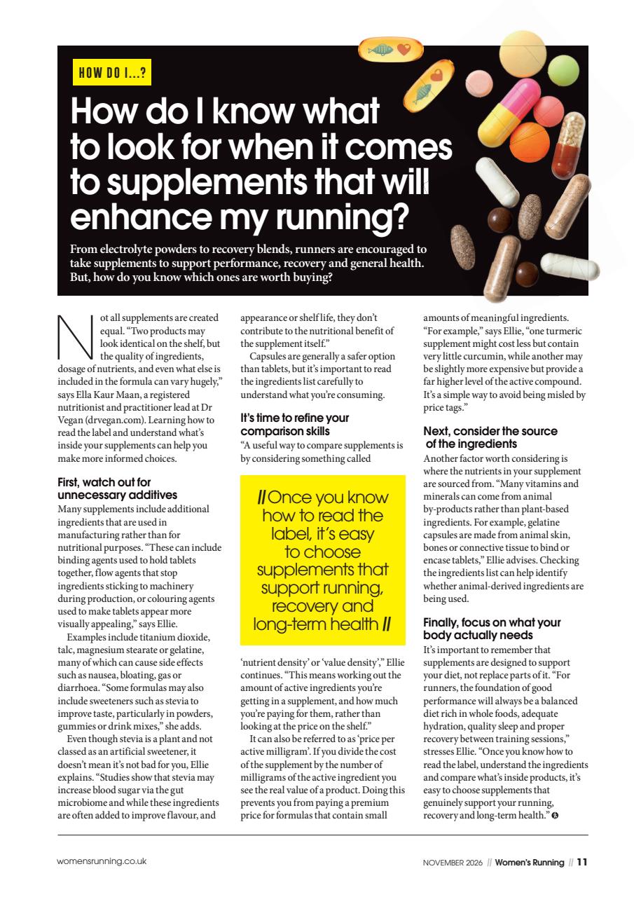 Women’s Running Preview Pages