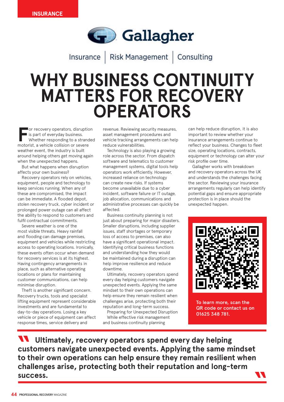 Professional Recovery Magazine Preview Pages