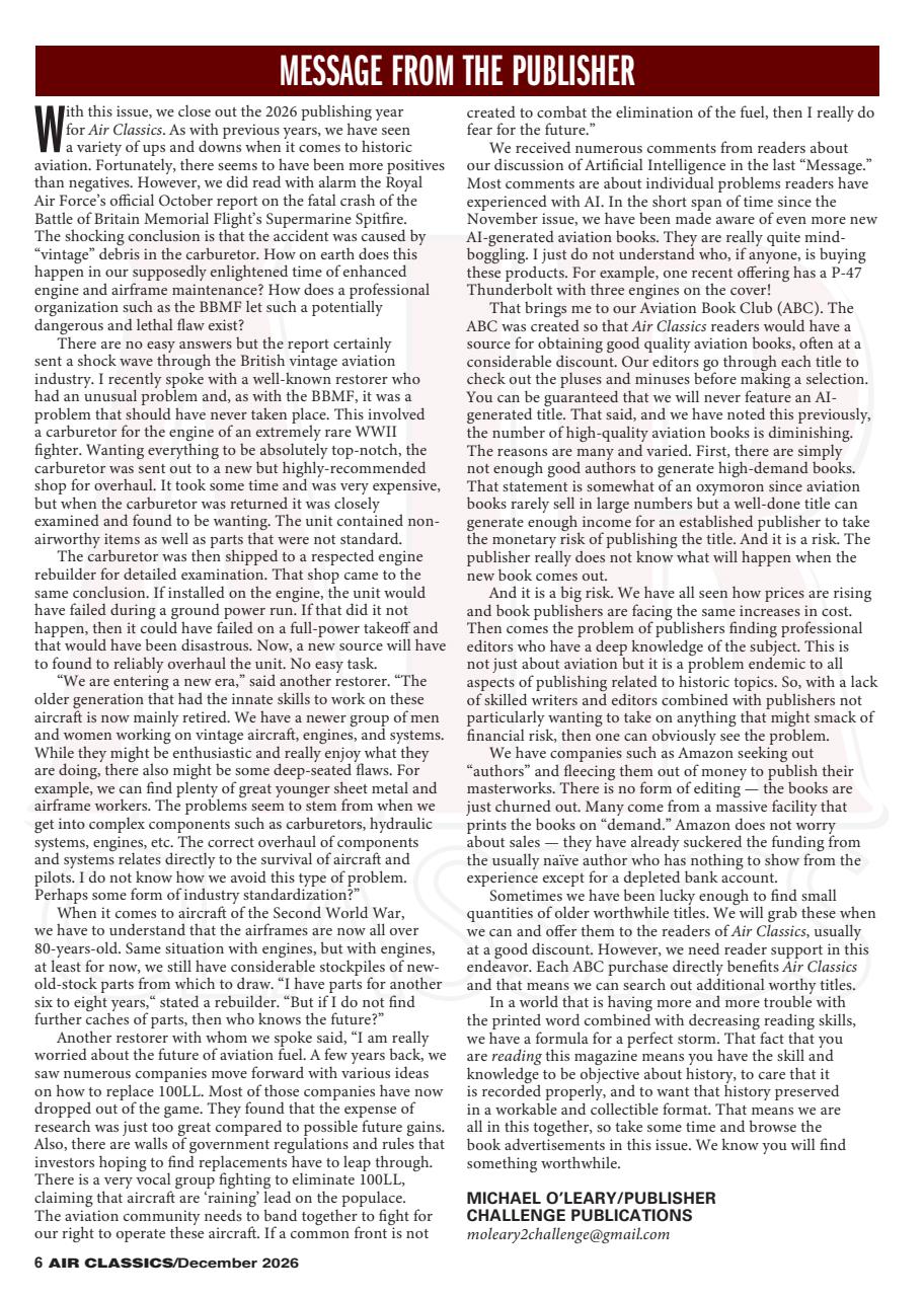 Air Classics - Where History Flies Preview Pages