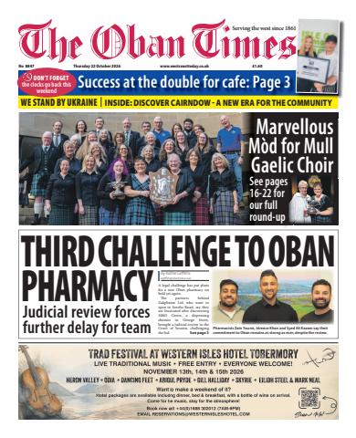 The Oban Times & Lochaber Times issue Thursday, October 22, 2026