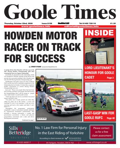 Goole Times issue October 22nd 2026