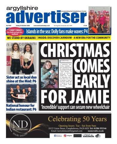 Argyllshire Advertiser issue Friday, October 23, 2026
