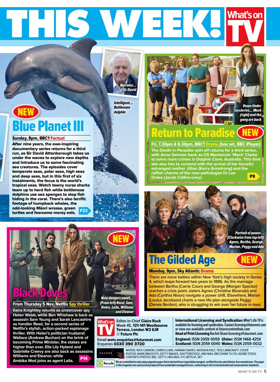 What's on TV Preview Pages