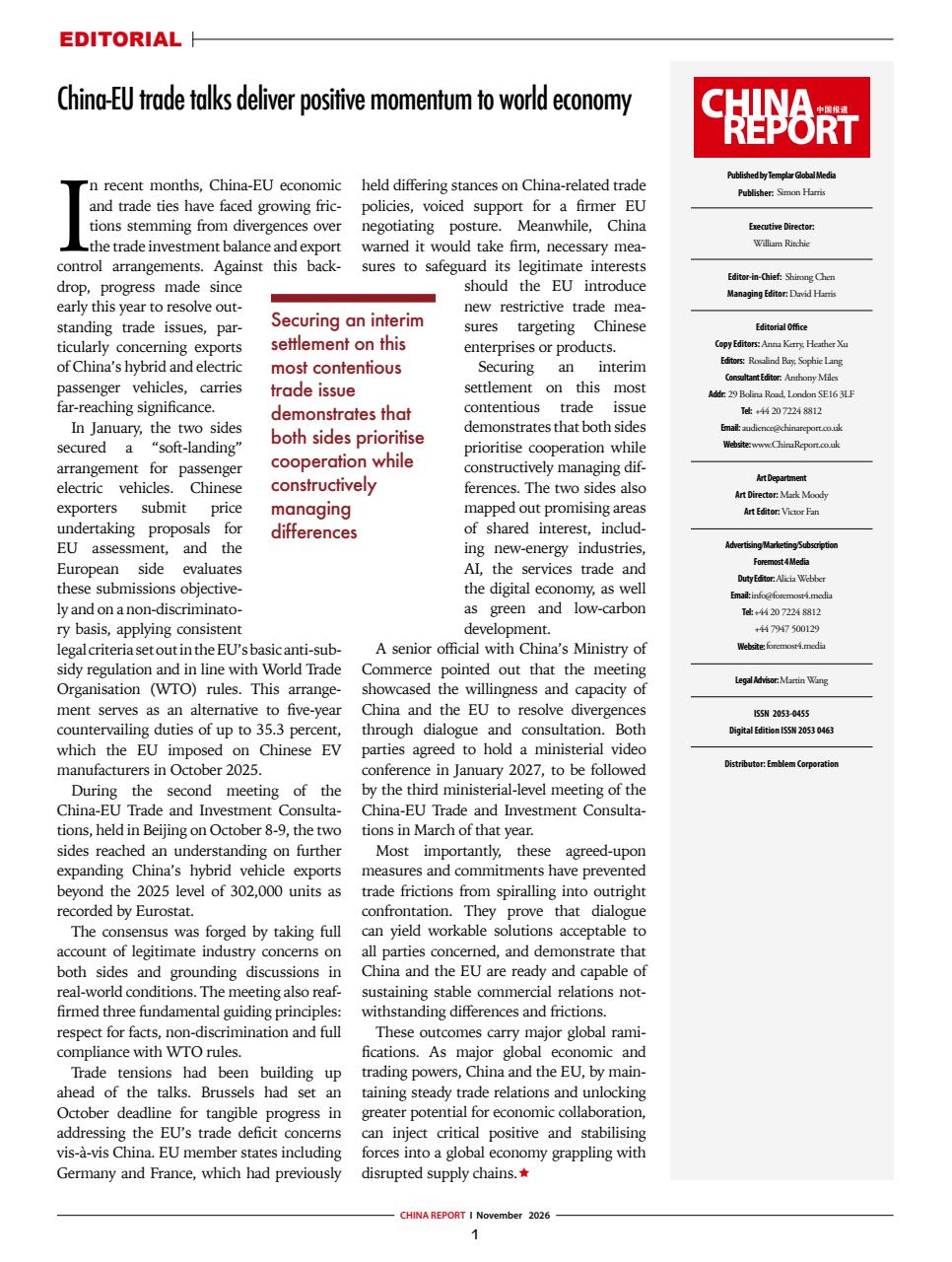 China Report Preview Pages