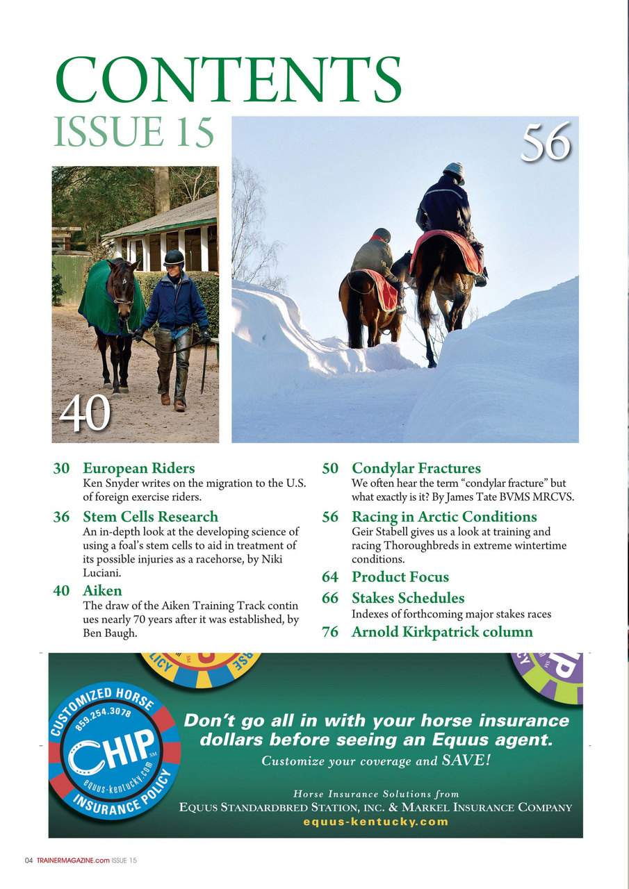North American Trainer Magazine - horse racing Preview Pages