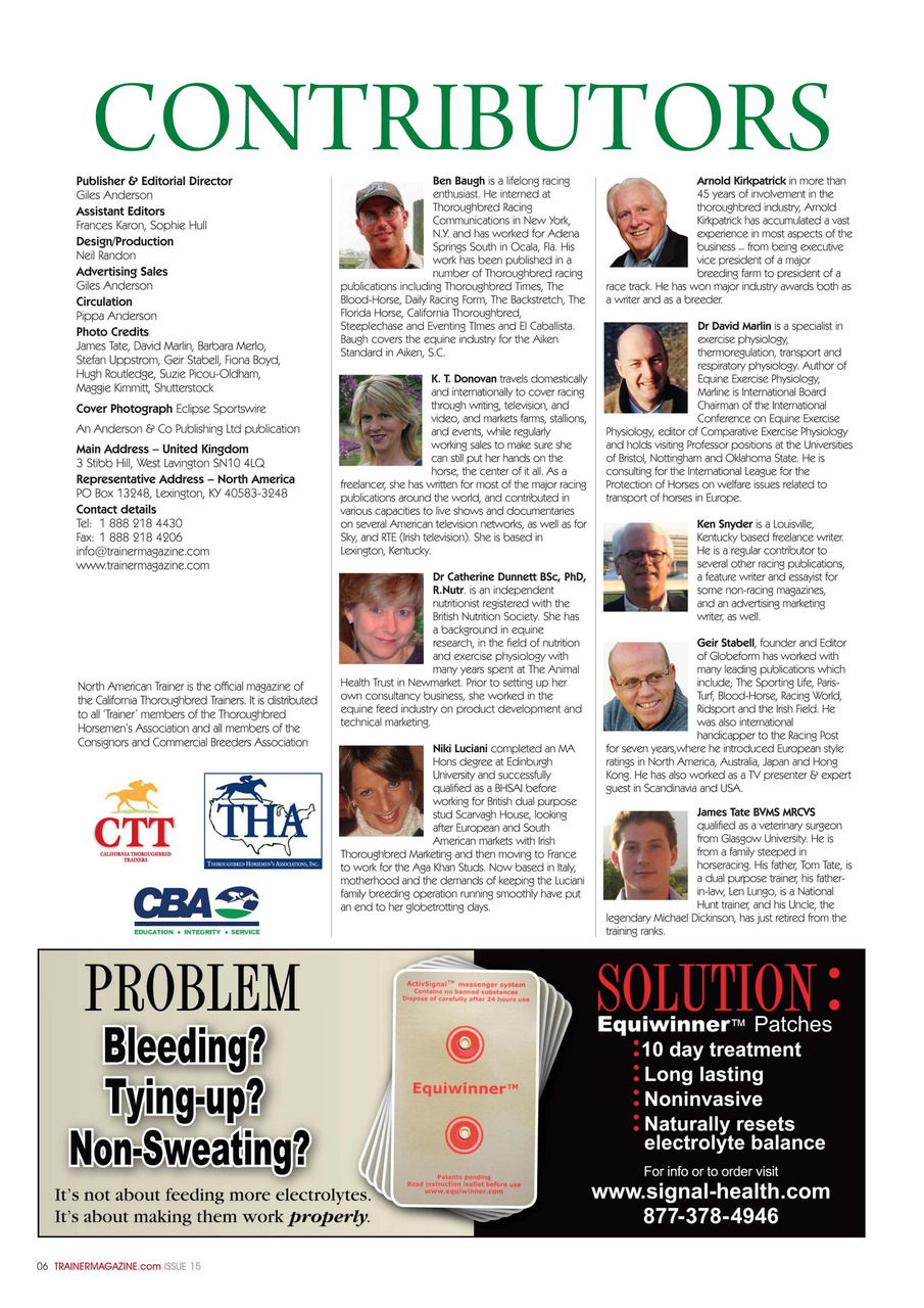 North American Trainer Magazine - horse racing Preview Pages