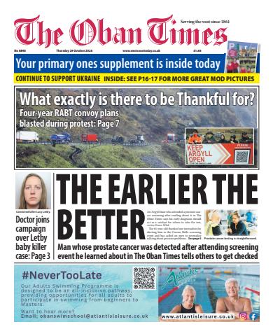 The Oban Times & Lochaber Times issue Thursday, October 29, 2026