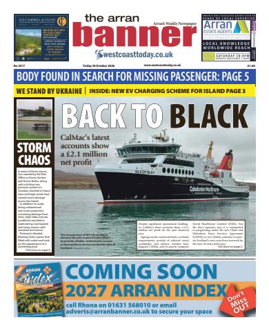 Arran Banner issue Friday, October 30, 2026
